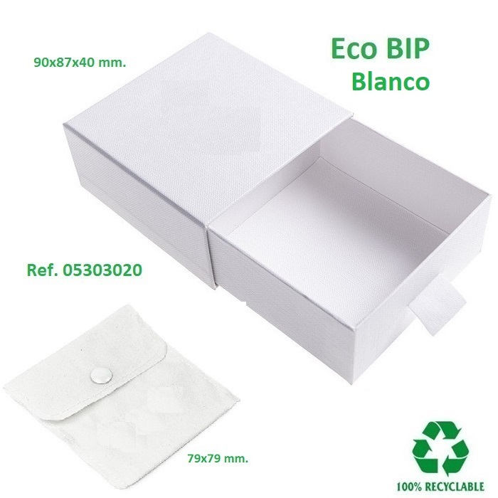Caja Eco BIP universal 90x87x40 mm. (bolsa botón)